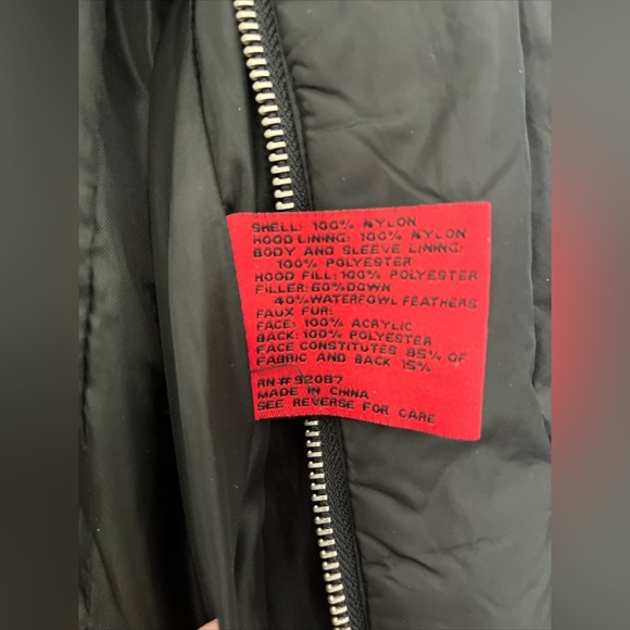 Saks Fifth Avenue Black Quilted Puffer Coat Down Filled Women's Size Xs C - Picture 9 of 15